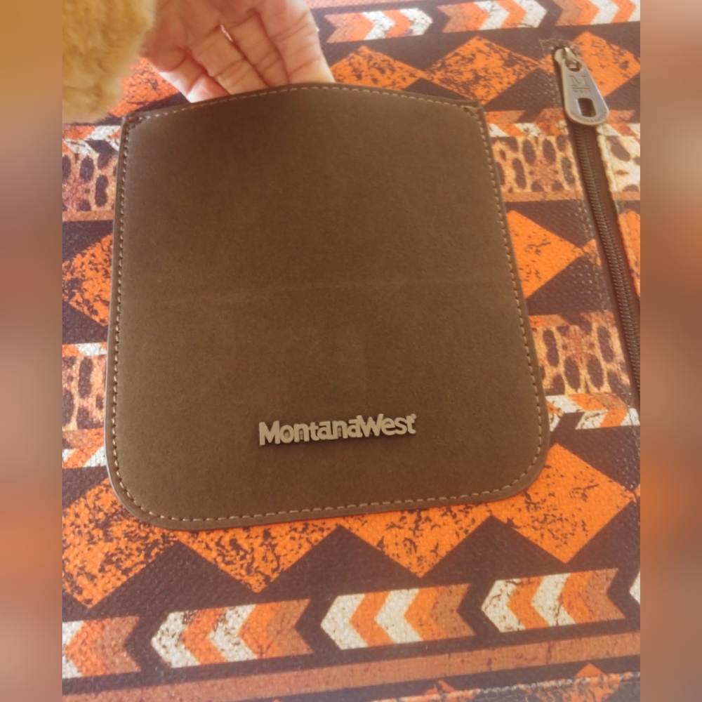 Montana West Vibrant Orange and Brown Tote - Picture 8 of 11